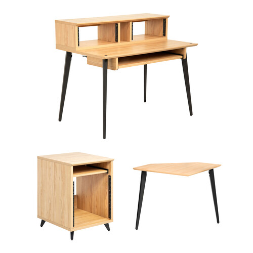 Gator Frameworks Elite Furniture Series Complete Desk Kit with Studio Rack & Corner (Natural Maple Matte)
