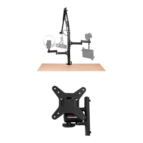 Gator Frameworks ID Series Creator Tree Kit with Light, Mic, Camera Attachments & VESA Mount