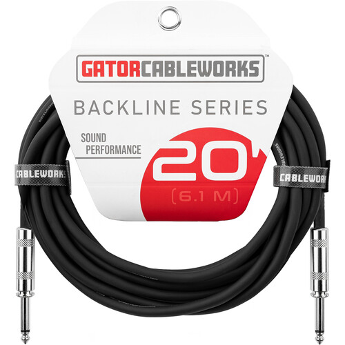 Gator Backline Series 1/4" Straight to 1/4" Straight Instrument Cable (20')