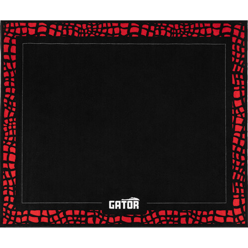 Gator GP-DRUMRUG-BK Drum Rug (78 x 66", Black with Red Gator Trim)
