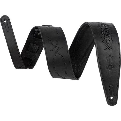 Gator Levy's Select Exotic Crocodile Leather Guitar Strap (Black)