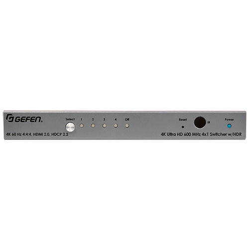 Gefen 4K Ultra HD 600 MHz 4x1 HDMI Switcher with HDR Support