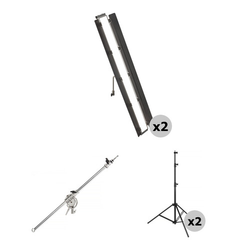 Genaray Portrait 2-Light Kit with Stands and Boom Arm