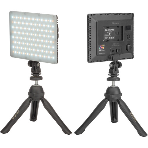 Genaray Bluetooth RGB Panel 2-Light Kit with MicroPod Tabletop Tripods (5 x 7")