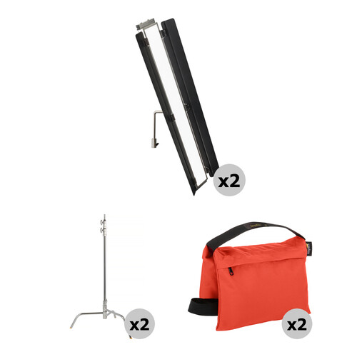 Genaray Key and Edge LED Pro Kit with C-Stands