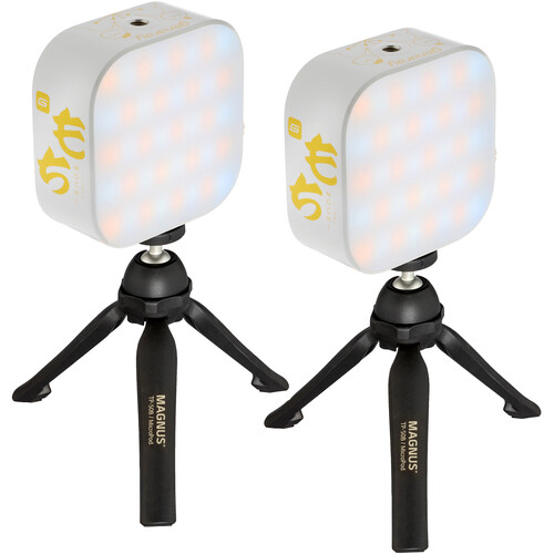 Genaray Mochi On-Camera Mini RGB Light Panel with Mini Tripod (White, 2-Light Kit)