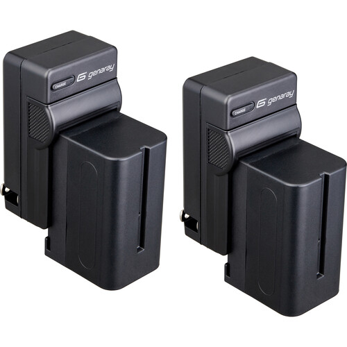 Genaray L-Series/NP-F770 Batteries with USB-C Charging & AC Charger Kit (5000mAh, 6-Pack)