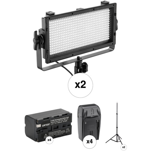Genaray SpectroLED Essential 500 Daylight 2-Light Kit with Battery and Stand