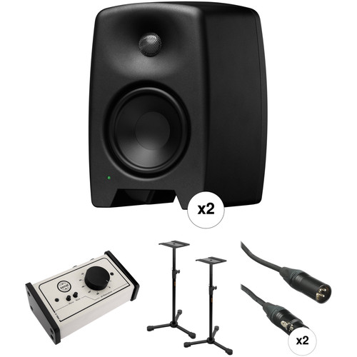 Genelec Pair of M040 Active Two-Way 6.5" Studio Monitors (Black)