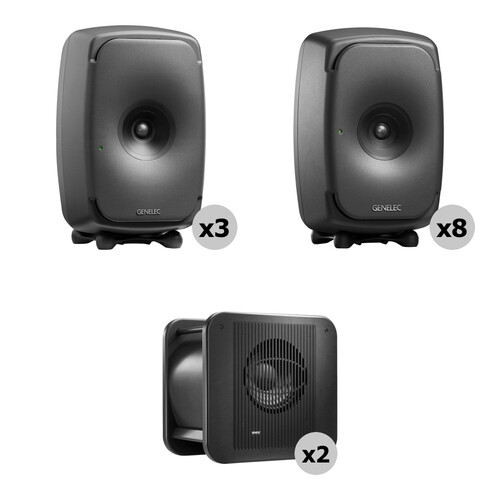 Genelec 7.1.4 Dolby Atmos Package with 3 x 8351A and 8 x 8341A Studio Monitors + 2 x 7380A Subwoofers (Producer Finish)