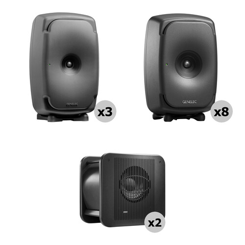 Genelec 7.1.4 Dolby Atmos Package with 3 x 8361A and 8 x 8341A Studio Monitors + 2 x 7380A Subwoofers (Producer Finish)