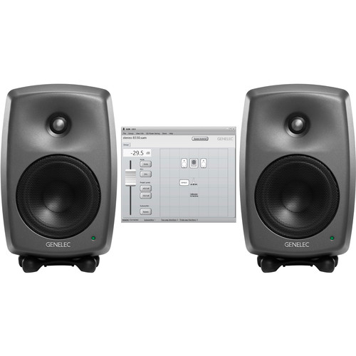 Genelec Two 8330A Active Monitor with GLM Software and 9310 Volume Control Stereo SAM Kit