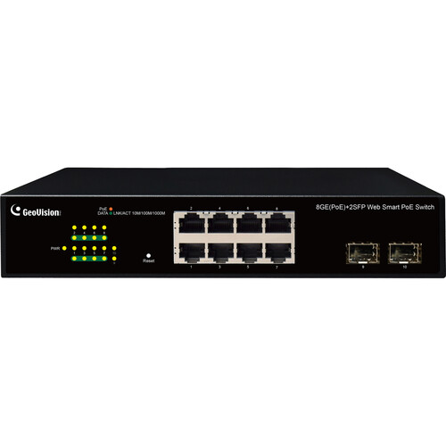 GeoVision GV-APOE081C 8-Port Gigabit PoE+ Compliant Managed Network Switch