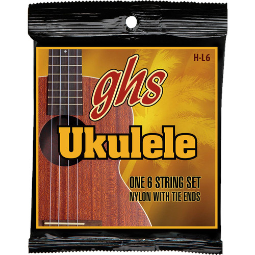 GHS H-L6 Lili'u Black Nylon/Silverwound Ukulele Strings (6-String Set, Tie End, 22 - 36)