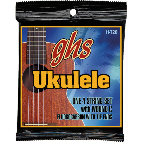GHS H-T20 Tenor Fluorocarbon Ukulele Strings (4-String Set, Tie End, 26 - 35)
