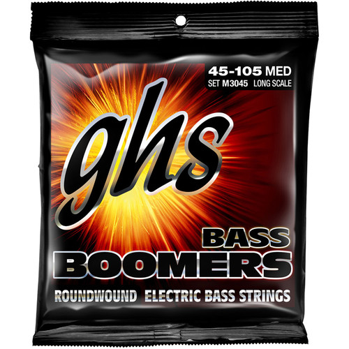 GHS M3045 Medium Bass Boomers Roundwound Electric Bass Strings (4-String Set, Long Scale, 45 - 105)