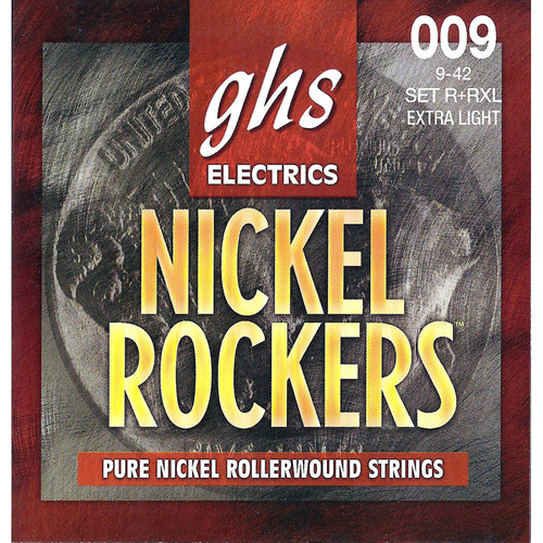 GHS R+RXL Nickel Rockers Extra Light Rollerwound Electric Guitar Strings (6-String Set, 9 - 42)