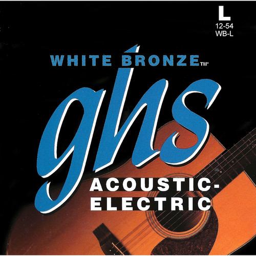 GHS WB-L Standard Light White Bronze Acoustic/Electric Guitar Strings (6-String Set, 12 - 54)