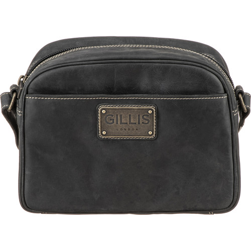 GILLIS LONDON Trafalgar Compact Camera Bag (Black Vintage Leather)
