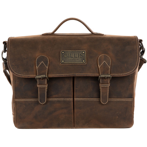 GILLIS LONDON Trafalgar Attache Camera Bag (Brown Vintage Leather)