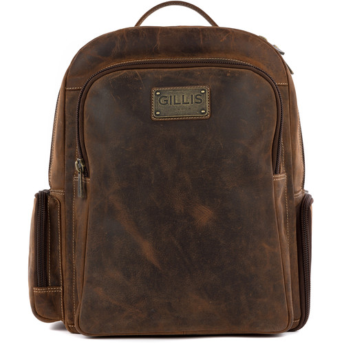 GILLIS LONDON Trafalgar Camera Rucksack (Brown Vintage Leather)