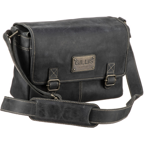 GILLIS LONDON Trafalgar Leather Handy Shoulder Camera Bag (Black)