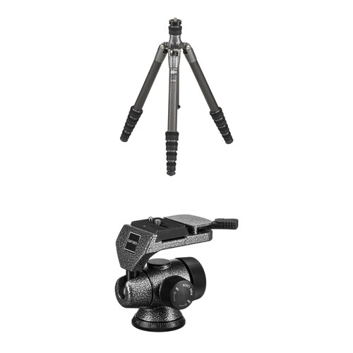Gitzo GIGT1555T Traveler Series 1 Carbon Fiber Tripod & GH2750QR Series 2 Off Center Magnesium Ball Head Kit
