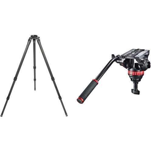 Gitzo Series 3 6X Systematic Carbon Fiber Long Tripod with Manfrotto 502HD 75mm Ball Head