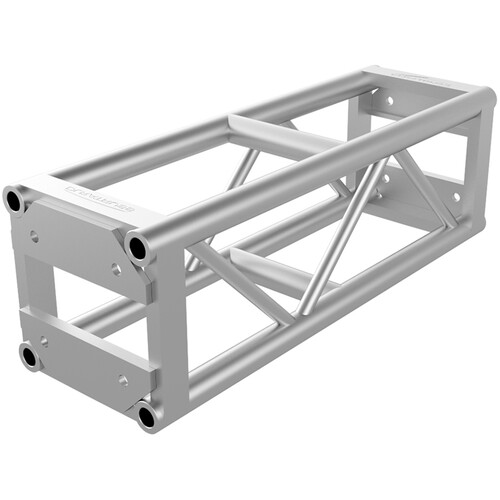 Global Truss DT-GP3 End Plated Square Truss Straight Segment (3', Silver)