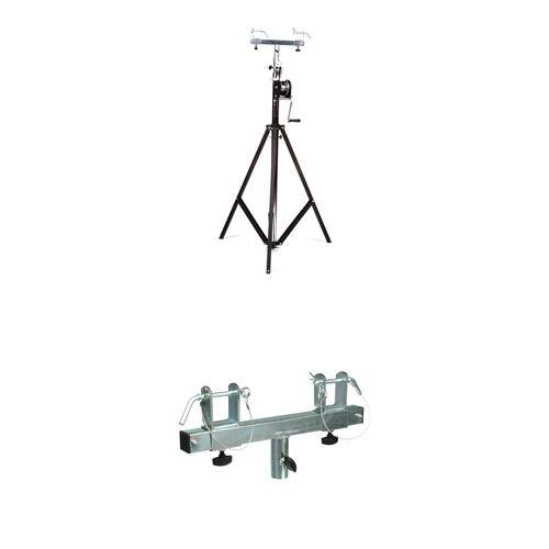 Global Truss Medium-Duty Crank Stand with Support Bar/Truss Adapter Kit