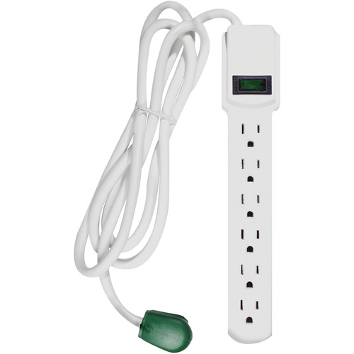 GoGreen Power 6-Outlet Surge Protector (White, 6')