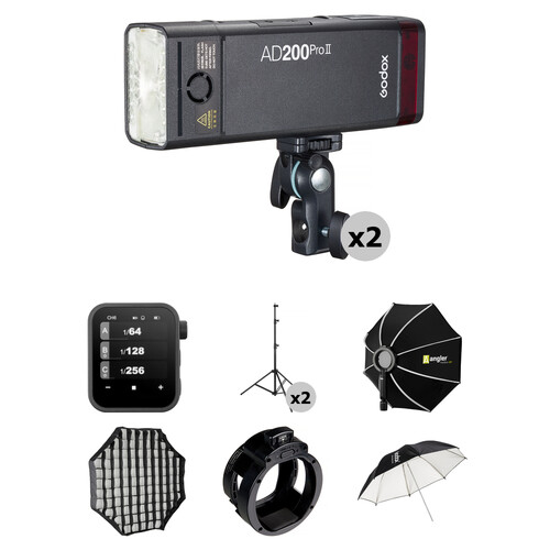 Godox AD200Pro II 2-Flash Portrait Photography Kit (Nikon Transmitter)