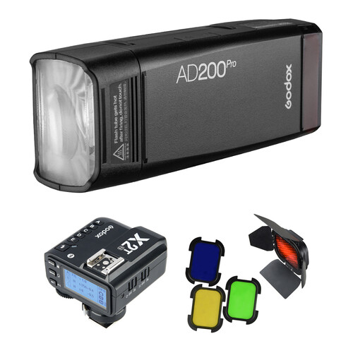 Godox AD200Pro TTL Pocket Flash Kit with Nikon Trigger and Barndoors