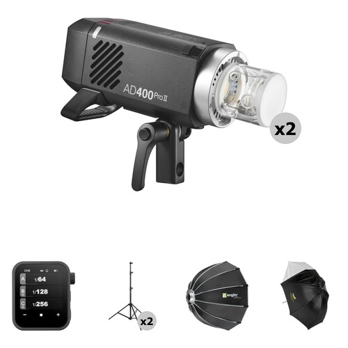 Godox AD400Pro II 2-Flash Portrait Photography Kit (Sony Transmitter)