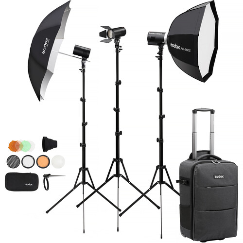 Godox AD100Pro II & AD300Pro II Flashes (3-Light Kit)
