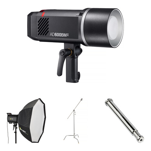 Godox AD600BM II Witstro Manual All-In-One Outdoor Flash with Softbox and C-Stand Kit