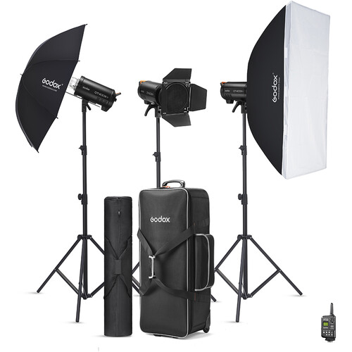 Godox QT400IIIM Studio Flash Monolight (3-Light Kit)