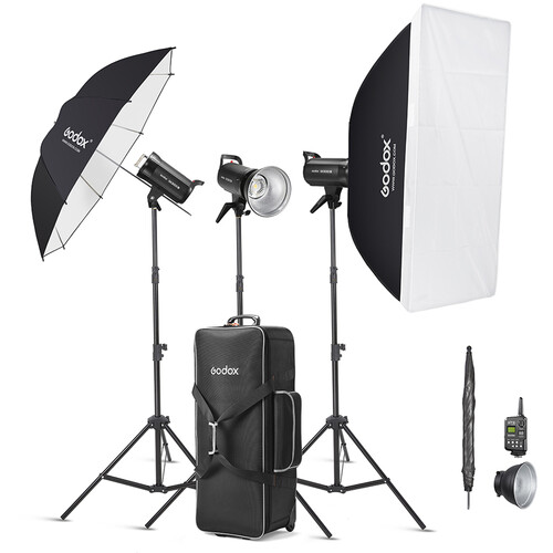 Godox SK300II-V Studio Flash Monolight (3-Light Kit)