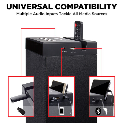 GOgroove BlueSYNC STW Wireless Bluetooth Floorstanding Tower Speaker