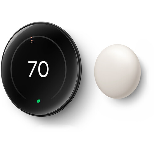 Google Nest 4th Gen Learning Thermostat with 2nd Gen Sensor (Polished Obsidian)