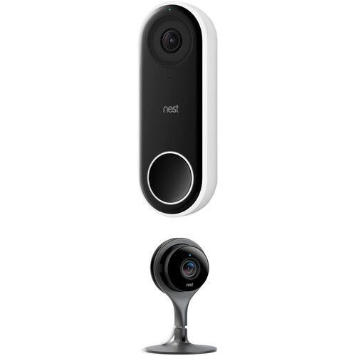 Google Hello Video Doorbell & Nest Cam Indoor Security Camera Kit