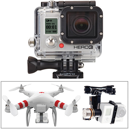 GoPro HERO3: Silver Edition Camera, Phantom Quadcopter with GoPro Mount & Zenmuse H3-2D Gimbal Kit