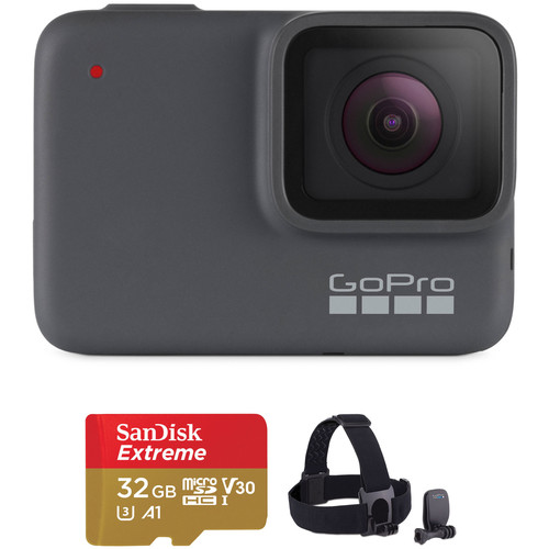 GoPro HERO7 Silver Kit with Head Strap and 32GB Card