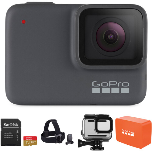 GoPro HERO7 Silver Kit with Head Strap and 64GB Card