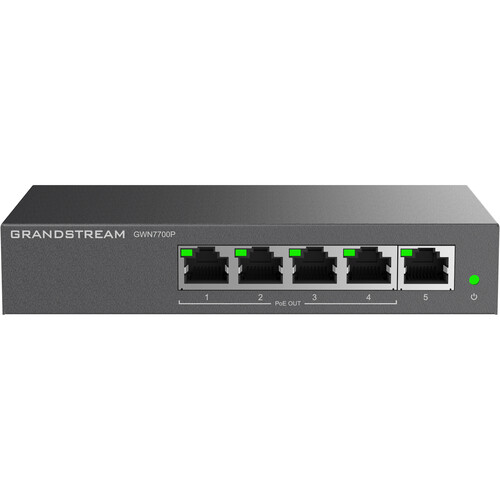 Grandstream GWN7700P 5-Port Gigabit PoE+ Compliant Unmanaged Network Switch