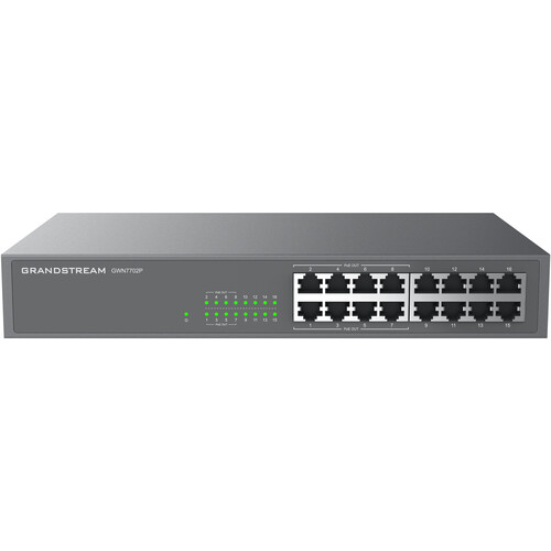 Grandstream GWN7702P 16-Port Gigabit PoE+ Compliant Unmanaged Network Switch