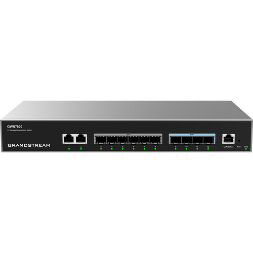 Grandstream GWN7830 10-Port Multi-Gig SFP / SFP+ Managed Aggregation Network Switch