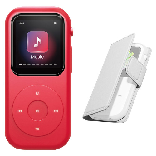 GreenTouch X3 Digital Media Player with Leather Case Kit (64GB, SD Slot, Red/White)