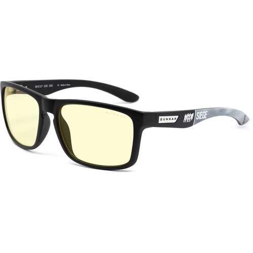 GUNNAR Intercept Gaming Glasses (6-Siege, Onyx Frame, GUNNAR-Focus Lenses, Amber Lens Tint)