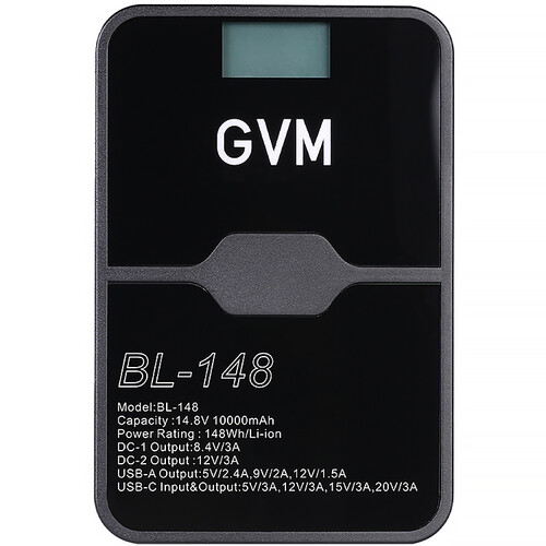 GVM BL-148 V-Mount Battery with D-Tap, USB, and DC Outputs (10,000mAh)